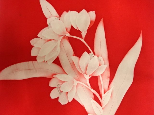 JAPANESE KIMONO / ANTIQUE NAGOYA OBI / SHIOZE / FLOWER